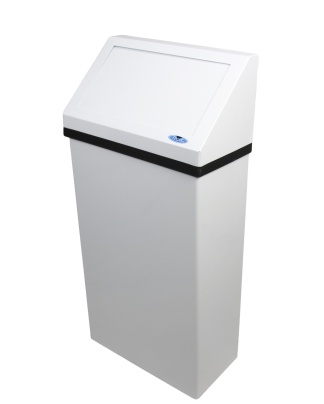 White Metal Wall Mounted Waste Receptacle 50L.